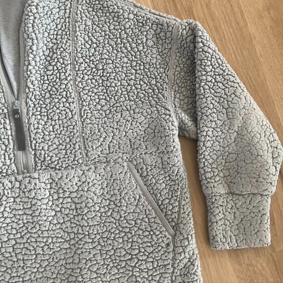 ** Prana half zip hoodie Sherpa gray hooded sweater 1X - Picture 4 of 10
